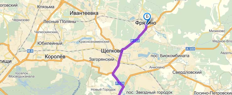 Карта фрязино окружной проезд